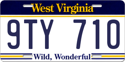 WV license plate 9TY710