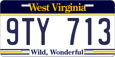 WV license plate 9TY713