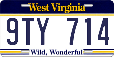 WV license plate 9TY714