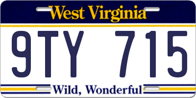 WV license plate 9TY715