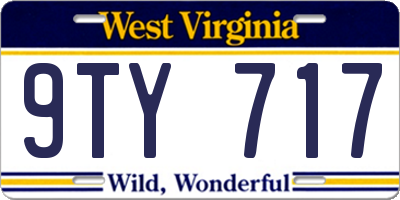 WV license plate 9TY717
