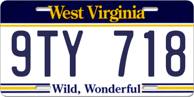 WV license plate 9TY718