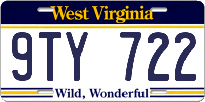 WV license plate 9TY722