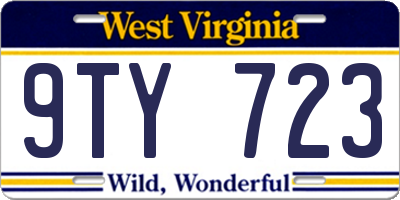 WV license plate 9TY723