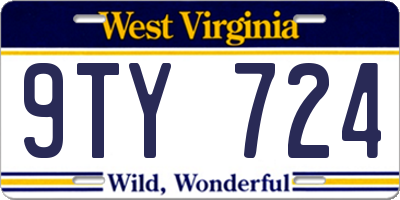 WV license plate 9TY724