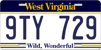 WV license plate 9TY729