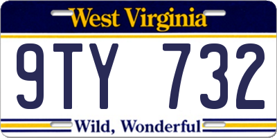 WV license plate 9TY732