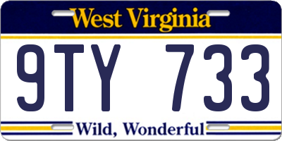 WV license plate 9TY733
