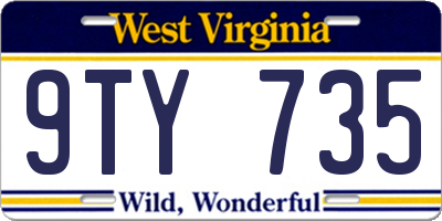 WV license plate 9TY735