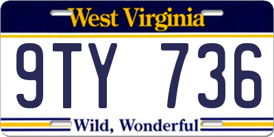 WV license plate 9TY736