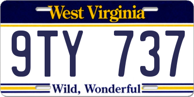 WV license plate 9TY737