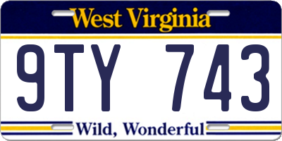 WV license plate 9TY743