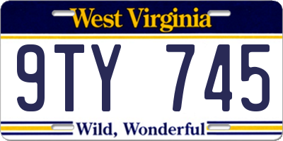 WV license plate 9TY745