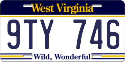 WV license plate 9TY746