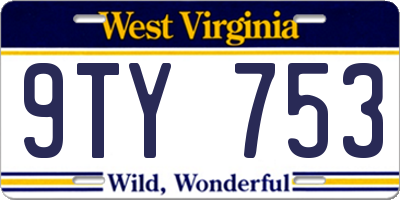 WV license plate 9TY753