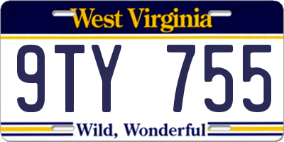 WV license plate 9TY755