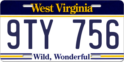 WV license plate 9TY756