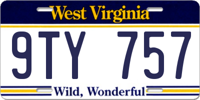 WV license plate 9TY757