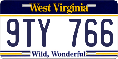 WV license plate 9TY766