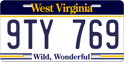 WV license plate 9TY769