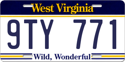 WV license plate 9TY771