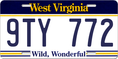 WV license plate 9TY772