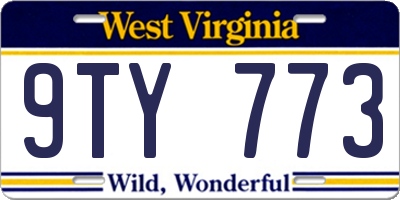 WV license plate 9TY773