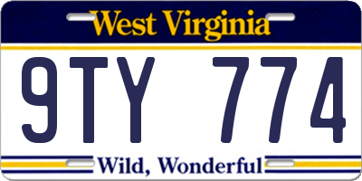 WV license plate 9TY774