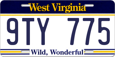 WV license plate 9TY775