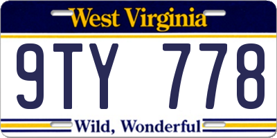 WV license plate 9TY778