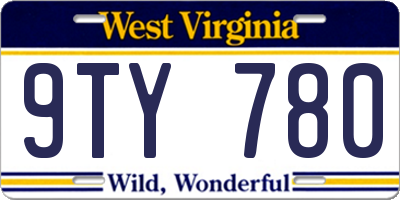 WV license plate 9TY780