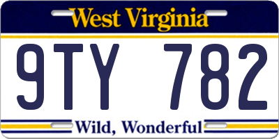 WV license plate 9TY782