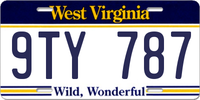 WV license plate 9TY787
