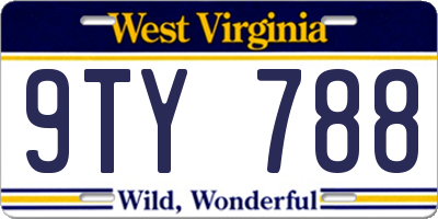 WV license plate 9TY788