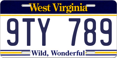WV license plate 9TY789