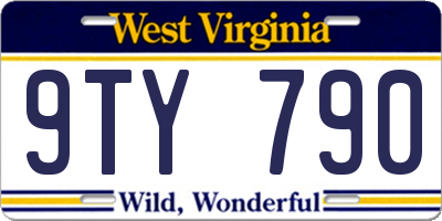 WV license plate 9TY790