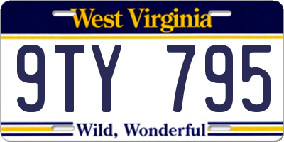 WV license plate 9TY795