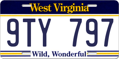 WV license plate 9TY797