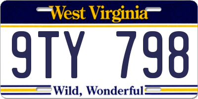 WV license plate 9TY798