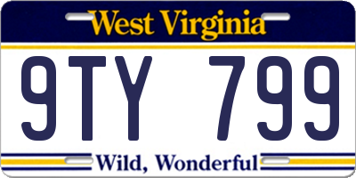 WV license plate 9TY799