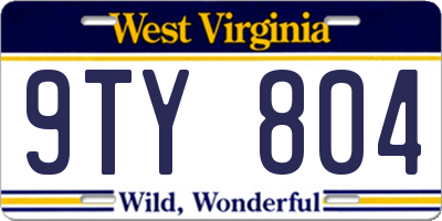 WV license plate 9TY804