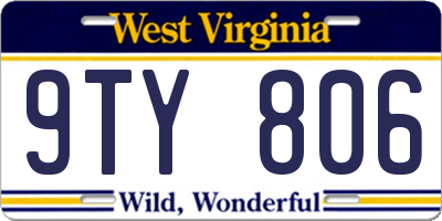 WV license plate 9TY806