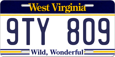 WV license plate 9TY809