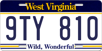 WV license plate 9TY810