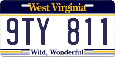 WV license plate 9TY811