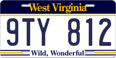 WV license plate 9TY812