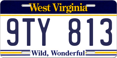 WV license plate 9TY813