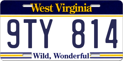 WV license plate 9TY814