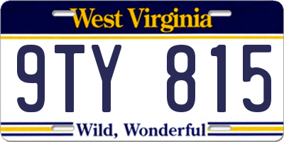 WV license plate 9TY815