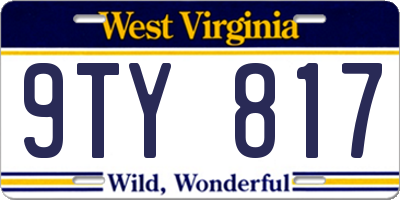 WV license plate 9TY817